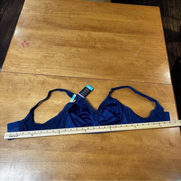 Bali Classic Support Bra Size 38C Navy Blue Sexy Lace Cool Comfort Feminine Bow - Picture 7 of 8